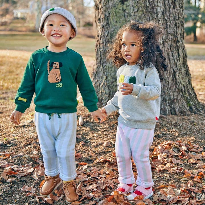 Pine Green Recycled Cotton Spot Baby Sweatshirt for wholesale on Faire