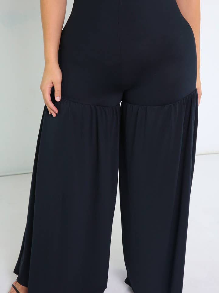 Black Memories Crossover Ruffled Jumpsuit for wholesale on Faire2