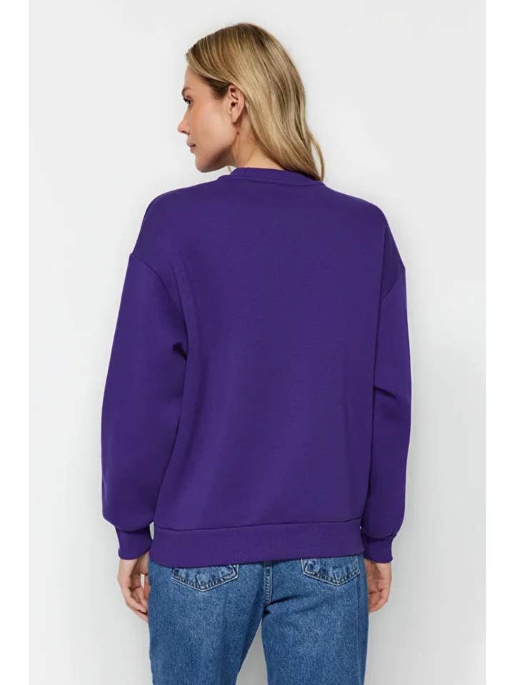 Hoxton Gal – wholesale Sweatshirt – Women's – Thick Fleece-Lined Regular Fit Crew Neck Basic Knit Sweatshirt44