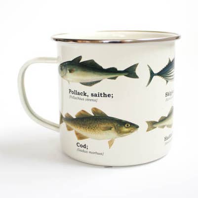Caneca de esmalte de peixe por atacado de Gift Republic