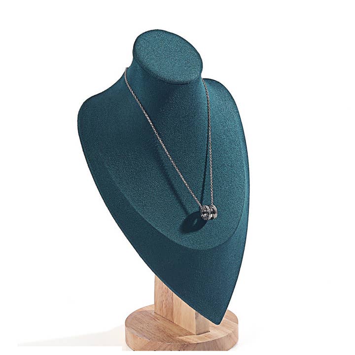 Zakka - Wholesale Jewelry Stand & Display - Velvet Green Neck Form Necklace Jewelry Display 3 Sizes