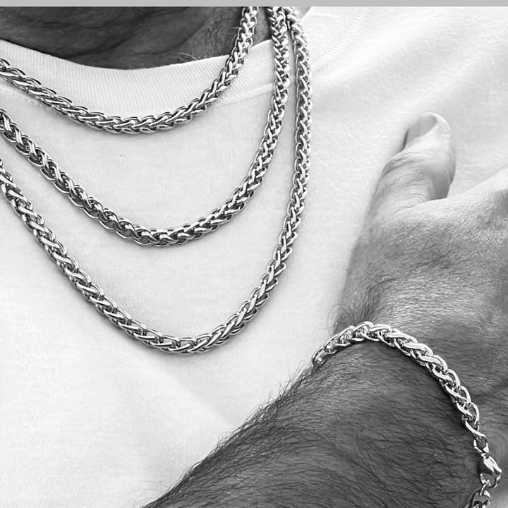 3.5 mm Wheat Chain for wholesale by Midhaven Ltd - Tribal Steel