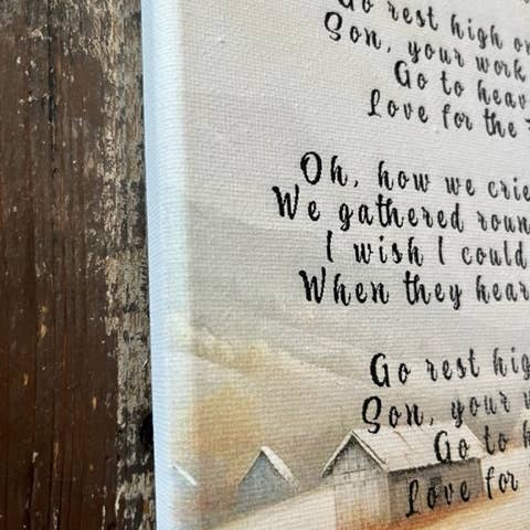 Rustic Nester - Wholesale Art Print - Go Rest High on that Mountain Canvas art print, old church