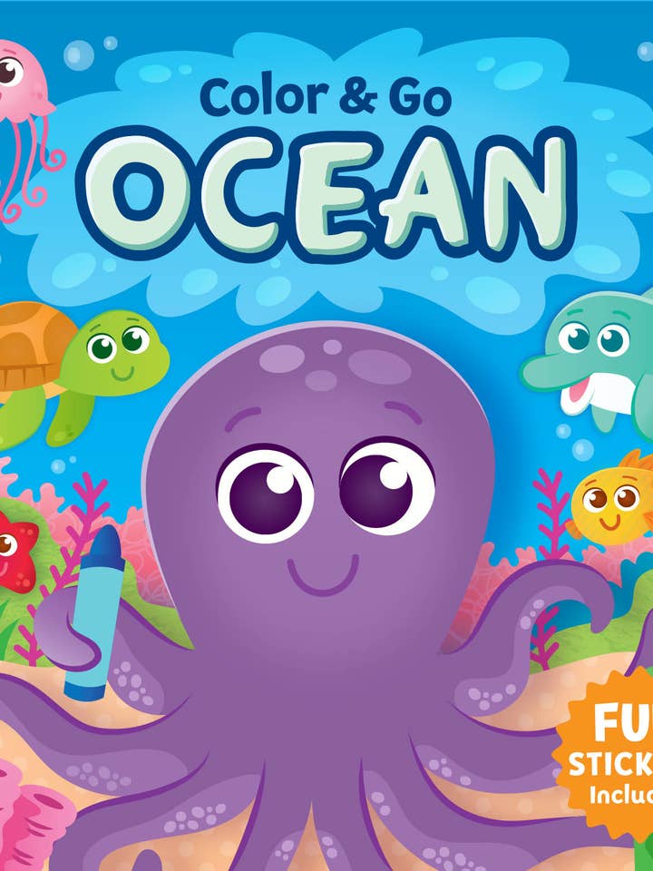Color & Go Ocean: Coloring Book with Crayons for wholesale by Kidsbooks Publishing