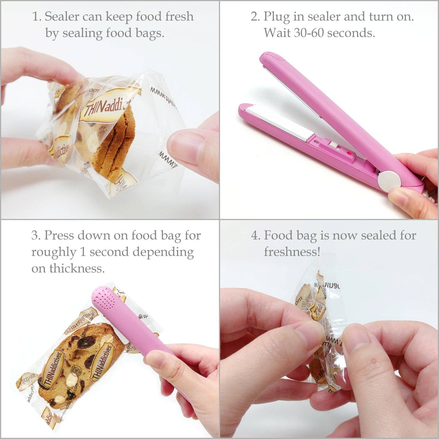 Wrapables.com - Vente Ustensile/gadget de cuisine - Scelleuse portative pour sacs alimentaires Wrapables pour rangement hermétique5