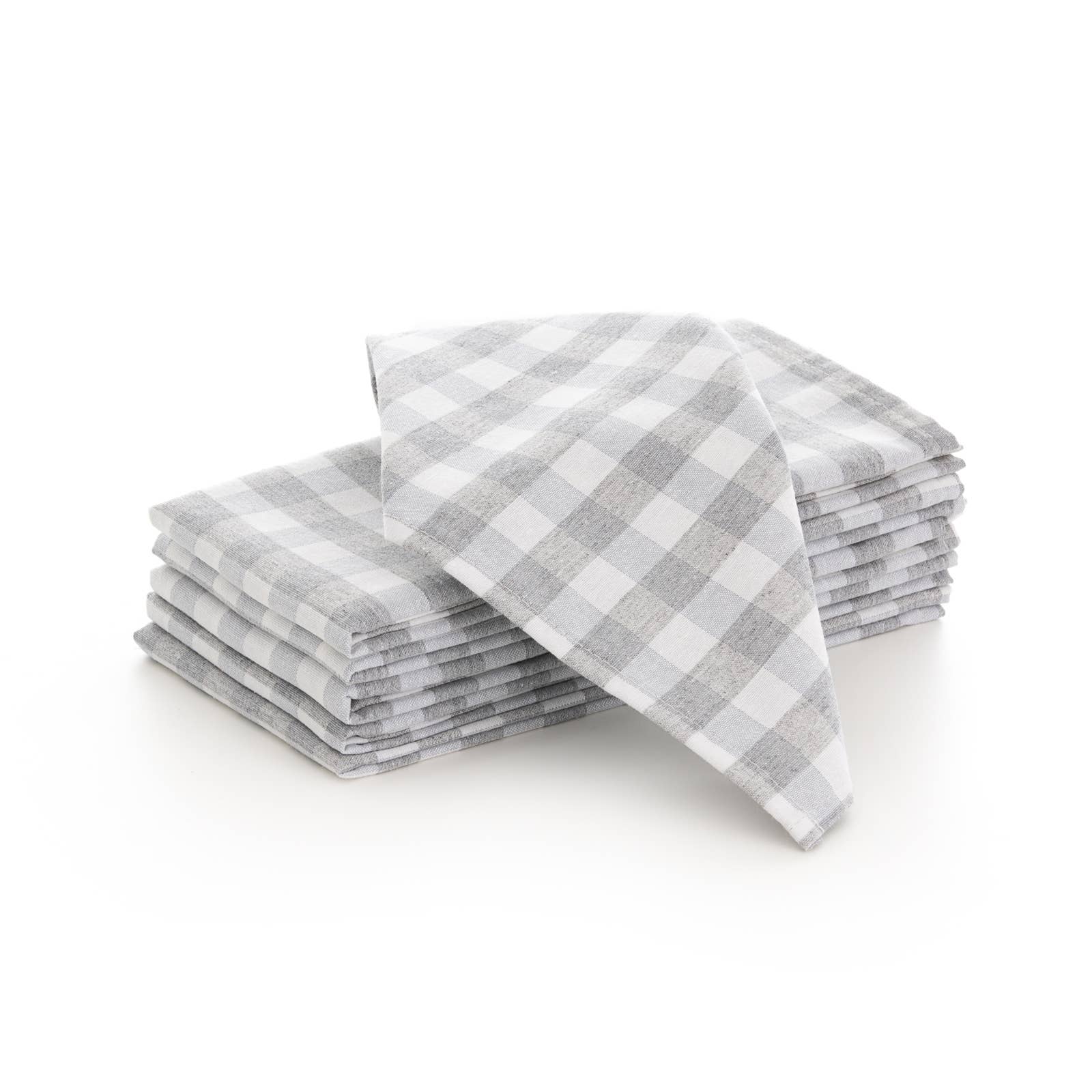 GAMUSI - Wholesale Dinner & Cloth Napkin - Set of 6 cotton fabric napkins with gingham checks 45x45 cm5
