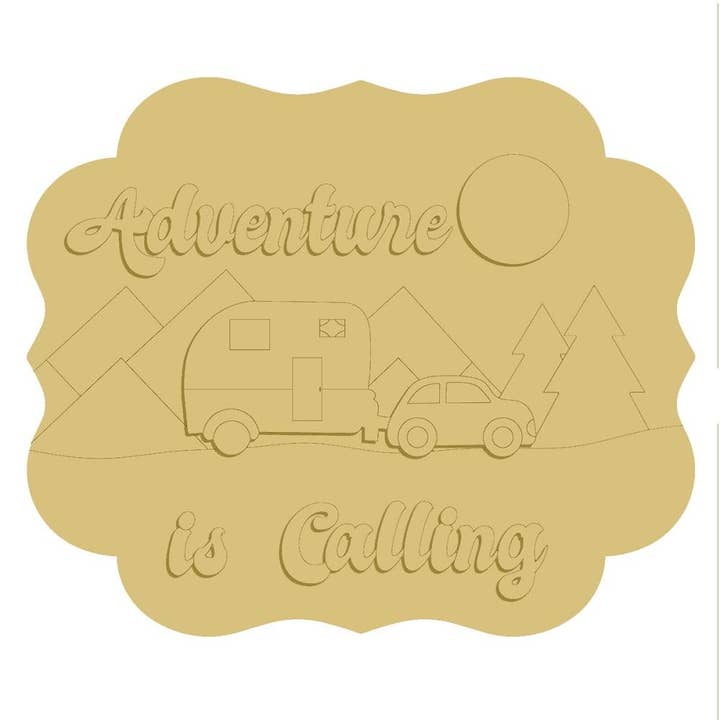 3D Adventure is Calling Unfinished Wood Cutout Style 1 pour la vente par Diverse Woodworking