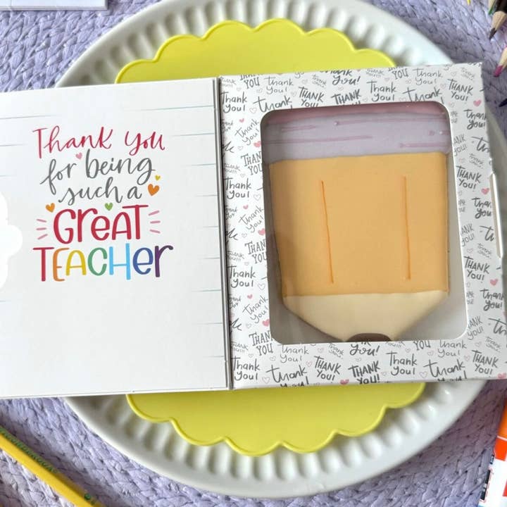 Frosted Cupcakery Bakery - Wholesale Cookie - Teacher Appreciation Gifts - Greeting Card Pencil Cookie