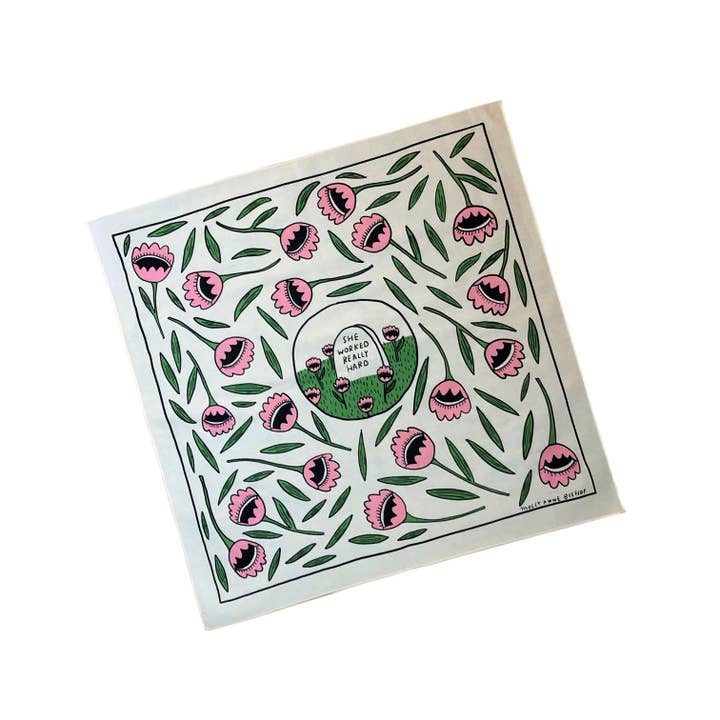 Molly Anne Bishop - Wholesale Bandana - Women's - She Worked Really Hard Bandana