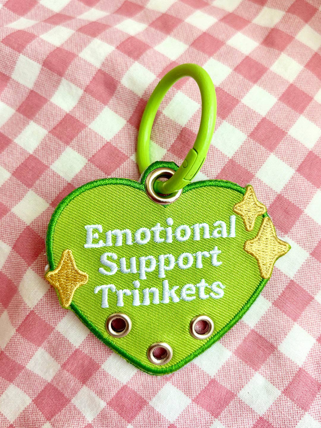 Maobabie – wholesale Keychain – Women's – Emotional Support Trinkets Heart Embroidered Keychain2