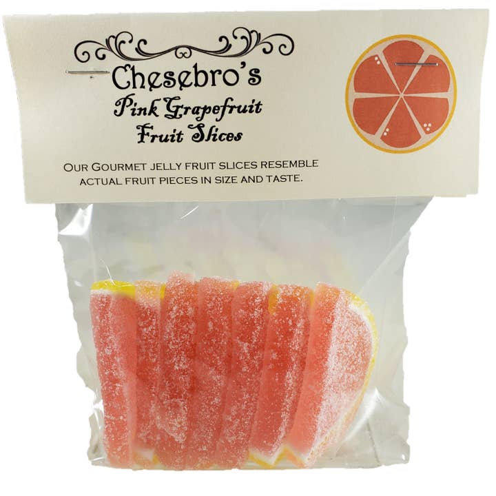 Chesebro's Handmade Confections and Candy - Wholesale Gummy - Pink Grapefruit Gourmet Fruit Slices, 4.0 oz.1