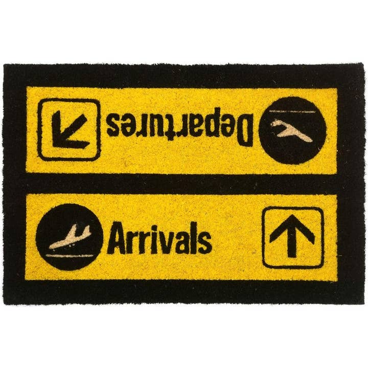 Wholesale Gifts Tomorrow - Wholesale Door Mat - Arrivals And Departures Airport Novelty Doormats Coir