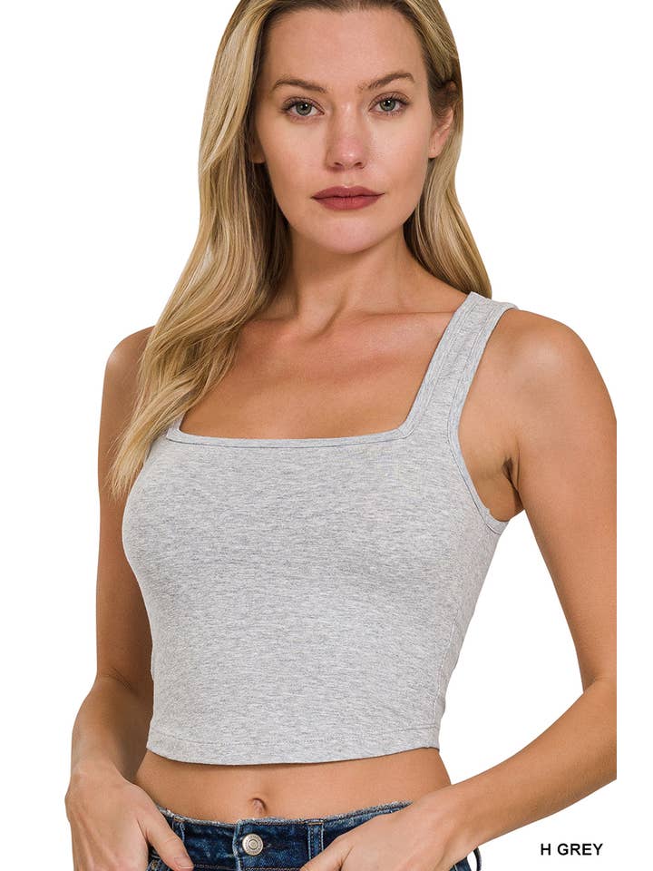 42POPS - Venta al por mayor Camisola - Mujer - Top corto de algodón con escote cuadrado11