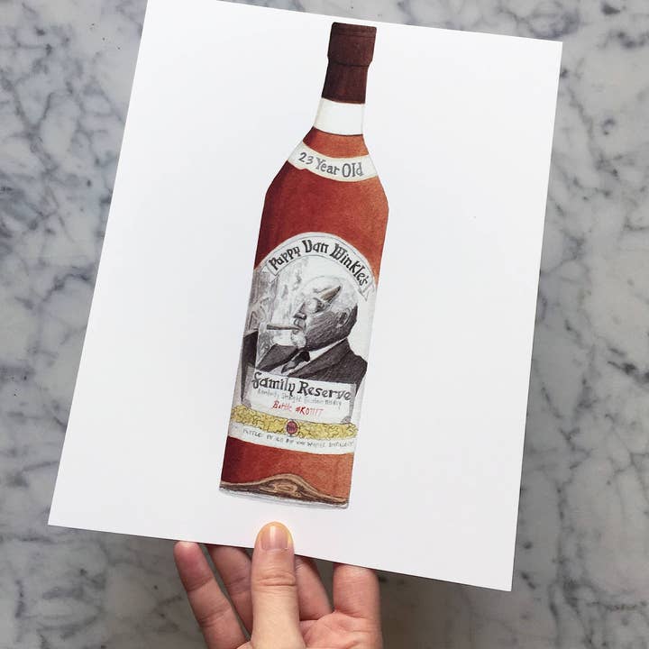 Navy Leaf Co. - Wholesale Art Print - Pappy Van Winkle Bourbon Bottle Art Print
