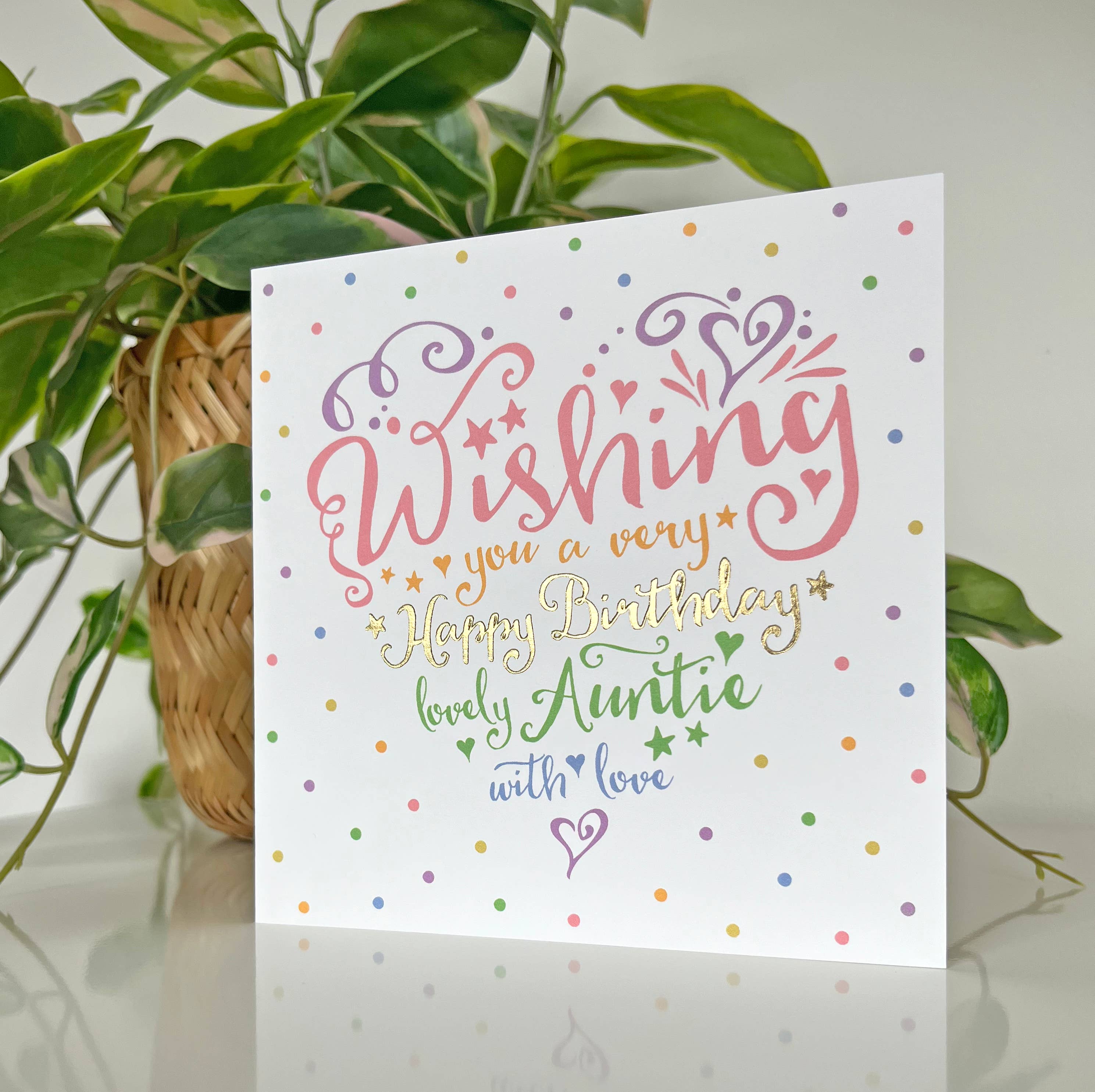 Michelle Fiedler Design - Wholesale Verjaardagskaartje - Hart en ziel Rainbow Auntie1