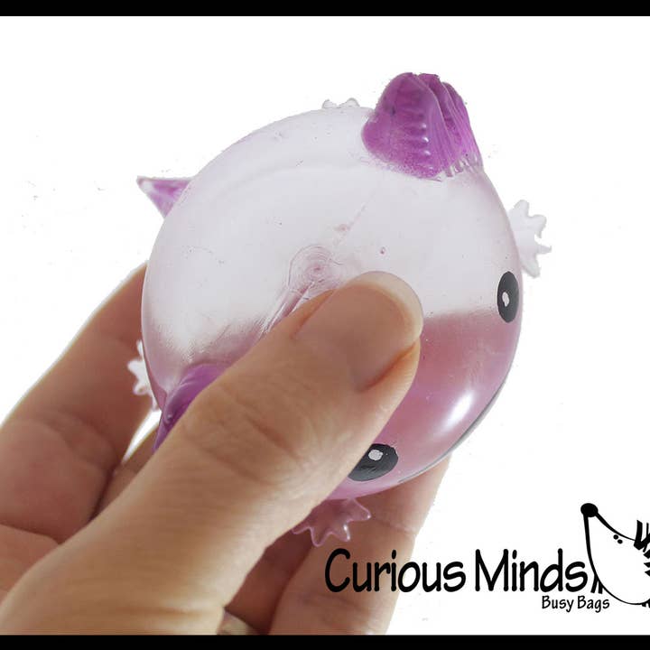 Curious Minds Toys - Wholesale Squishy Toy - Kids & Baby - 1 Axolotl Splat Ball - Water Filled Splat Stress Ball - Thr5