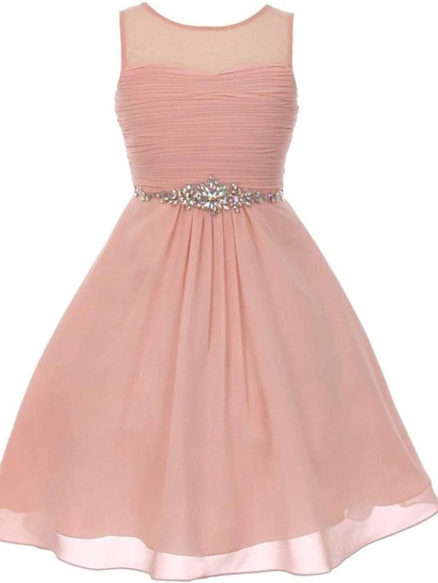 Glitter Rhinestone Chiffon Flower Girl Dress for wholesale by iGirlDress