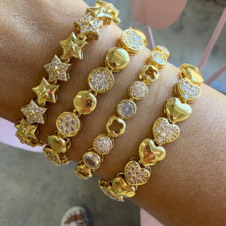 Collana Cuore Scintillante Dorato per la vendita all'ingrosso da parte di E ACCESORIES JEWERLY