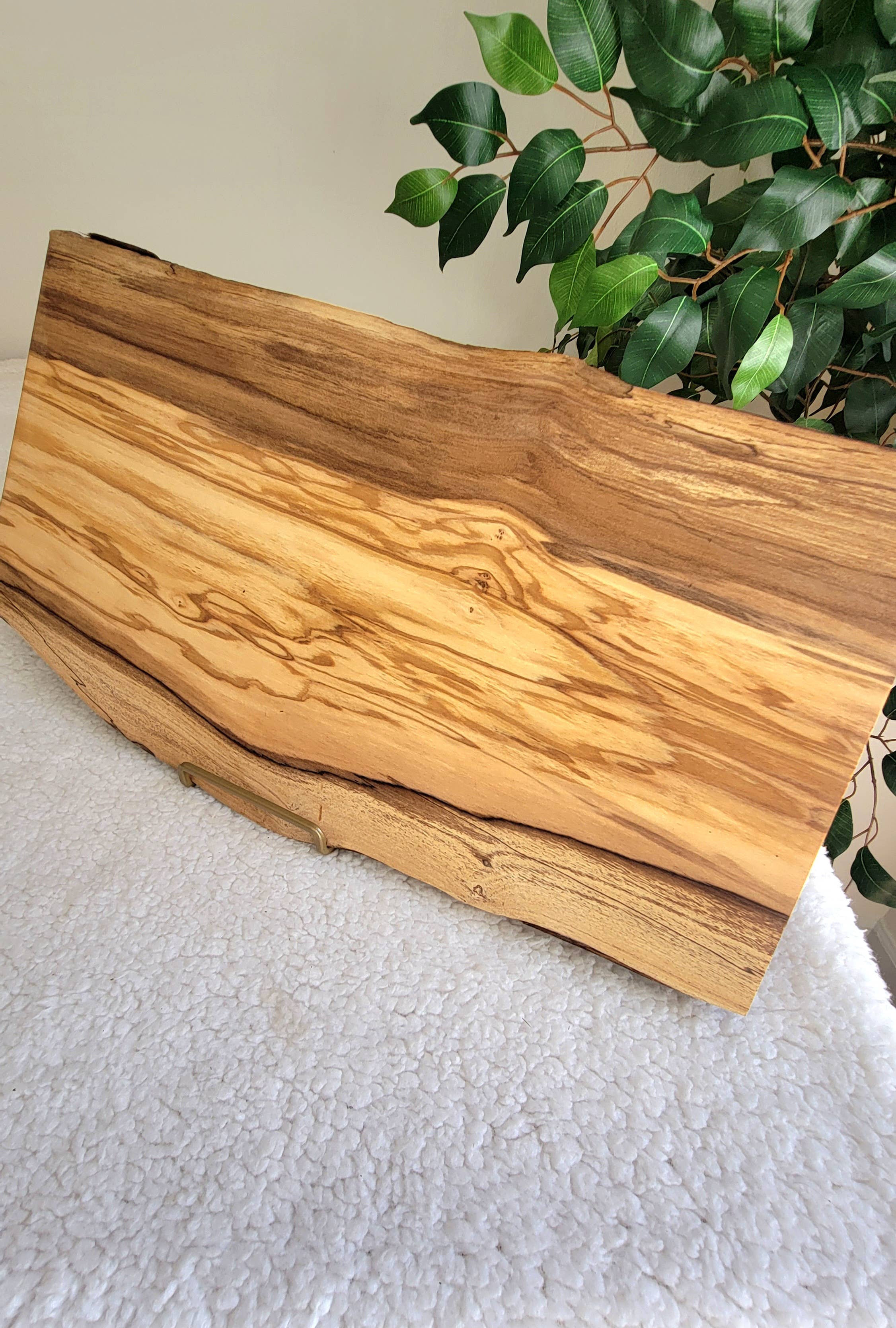 Karmic Creations - Wholesale Cheese Board - Large 18" x 0.8" Live Edge Olive Wood Cheeseboard7