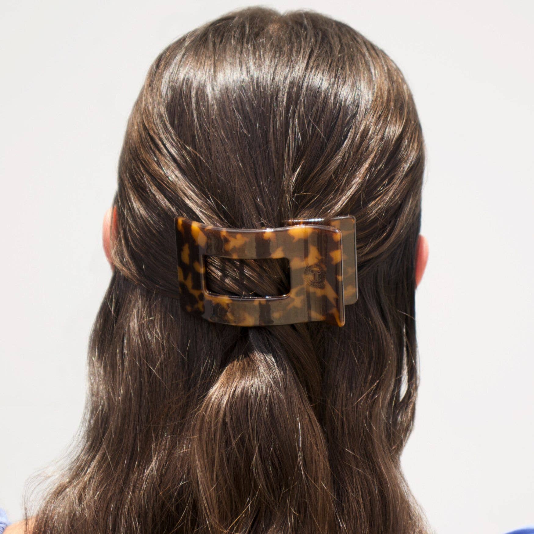 TELETIES - Wholesale Hair Clip - Women's - Flat Rectangle Hair Clip | Small | Tortoise3