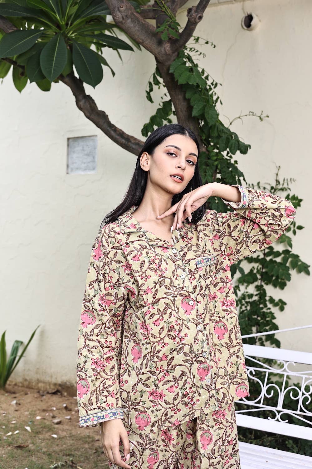 The Fox and The Mermaid - Wholesale Sleepwear Set - Women's - Women's Block Printed Pajamas- 3 Piece Set3