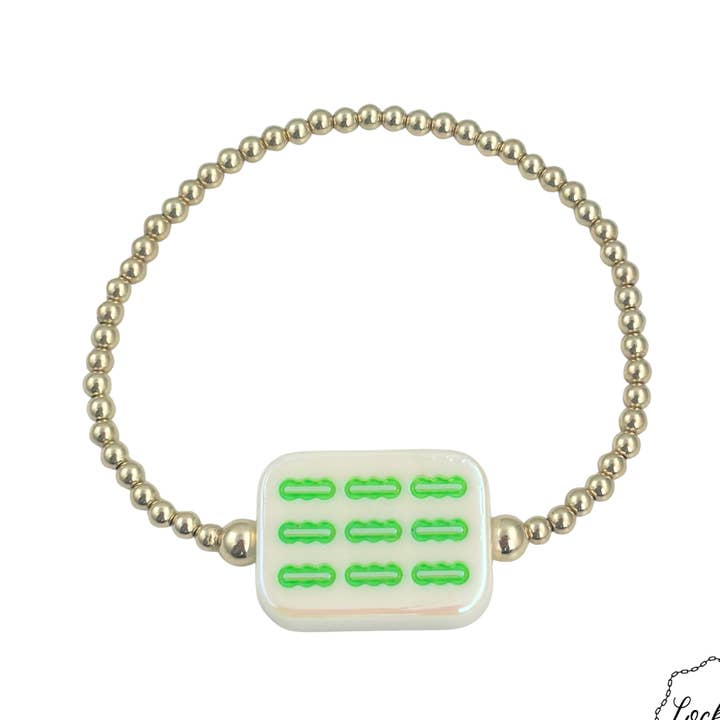 Bracelet Mahjong Vert Bam pour la vente par Locked by Lula 'n' Lee