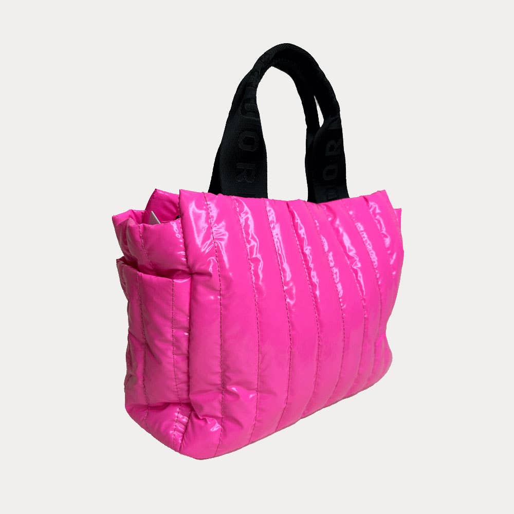 AHDORNED – wholesale Tote bag – Women's – Rosie Quilted Tote w/Black Resin Chain & 2" Adjustable Solid3