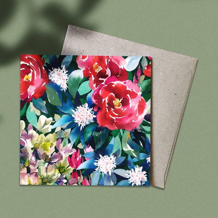 Natalie Martin | Australian Watercolour Artist - Wholesale Everyday Greeting Card - 'The Winter Garden' Greeting Card0