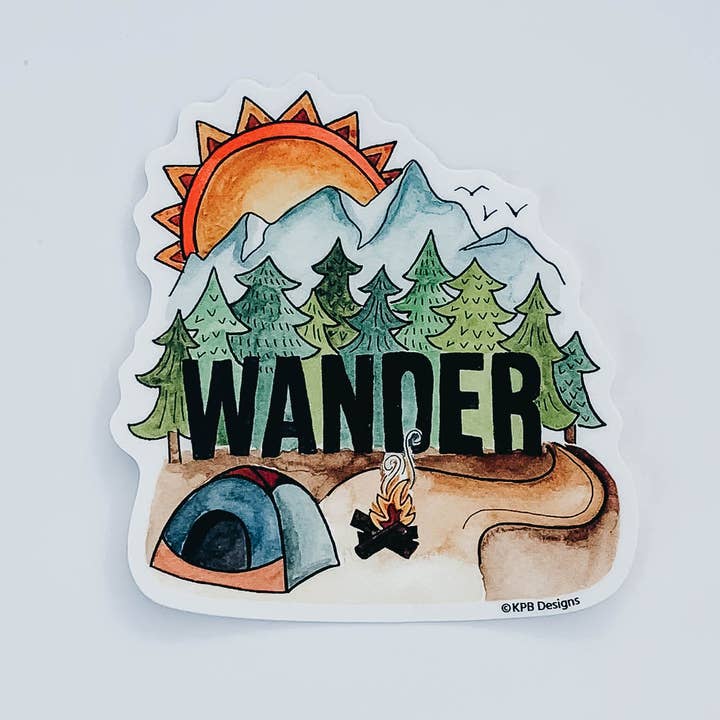 Adhesivo de vinilo Wander Camping para venta al por mayor de Sticker Girl