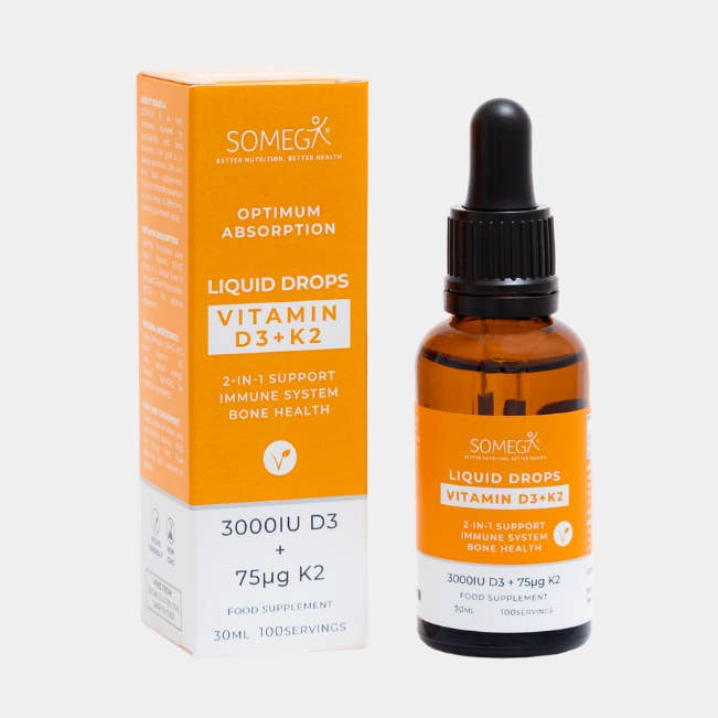 SOMEGA - Vente Supplément oral/vitamine - Gouttes liquides de vitamine D3 + K2, 30 ml, 100 portions0