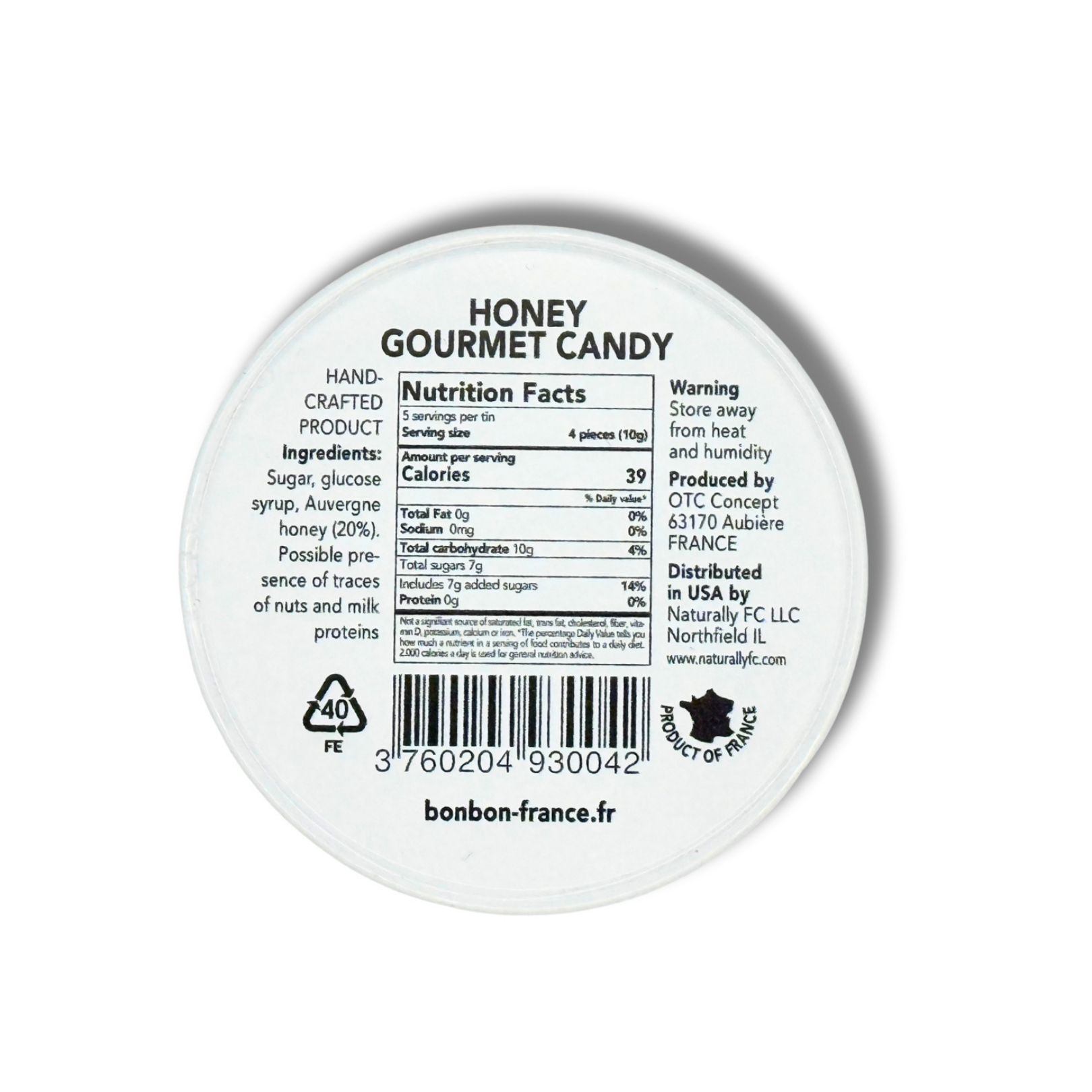 Bonbon USA France - Wholesale Hard Candy - Saint Ange Honey - French Gourmet Natural Candy Tin2