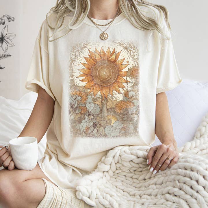 Refinery Number One LLC - Wholesale T-Shirt (Graphic) - Women's - Vintage Sunflower Field T-shirt4