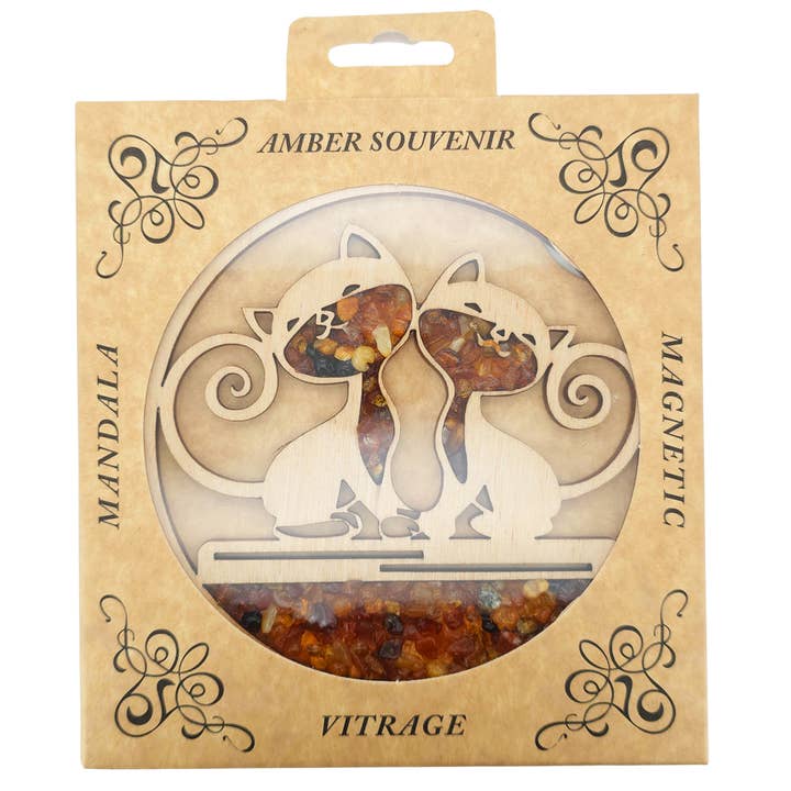 Amberman - Wholesale Suncatcher - Amber Cats Suncatcher/Magnet