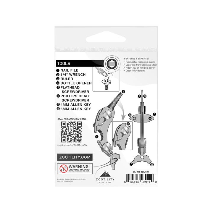 Zootility - Wholesale Handy Tool - Narwhal Multi-Tool - Metal TekPet