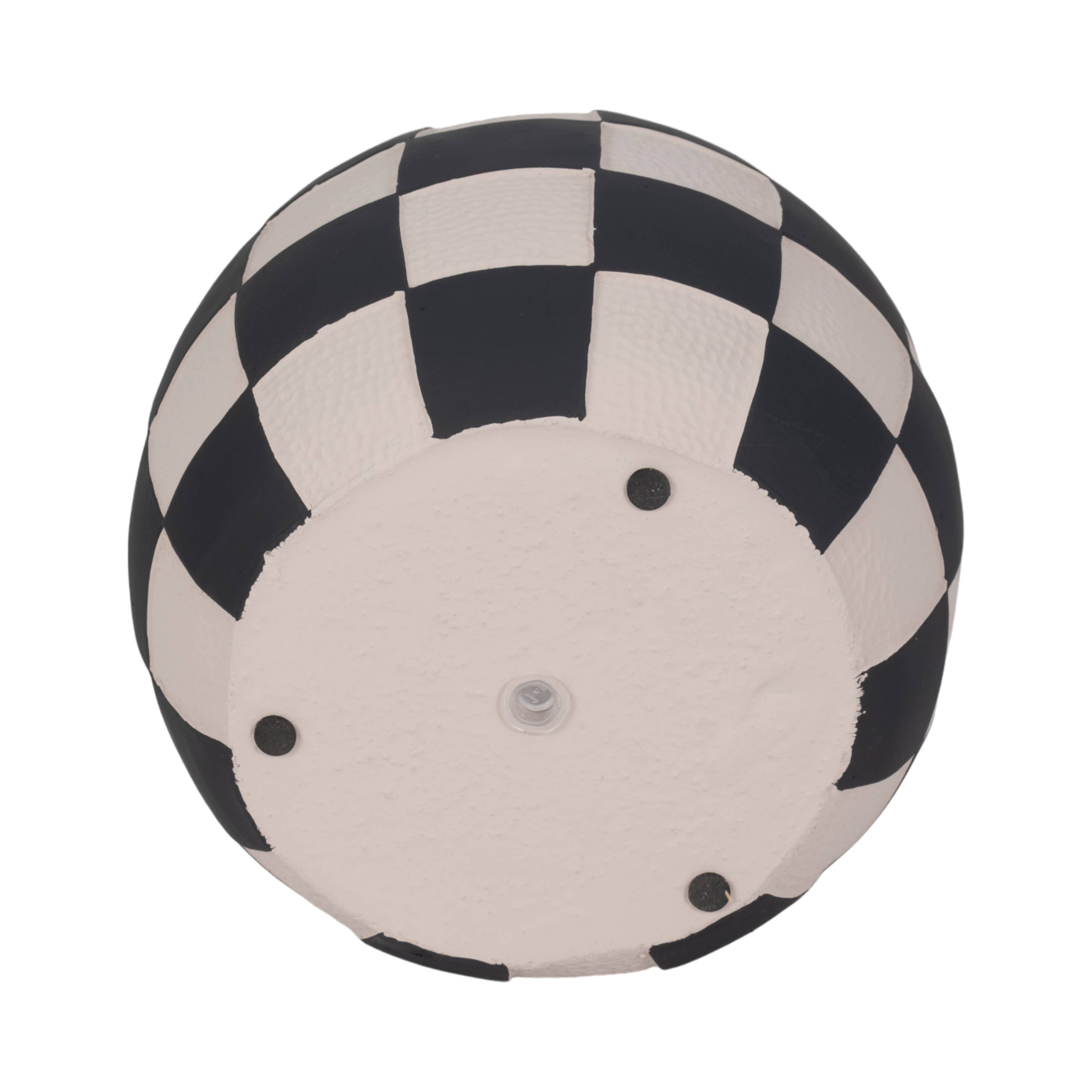 Sagebrook Home - Wholesale Plant Pot - Planter - Black/White Pottery Checkerboard Rounded, 8 in.9