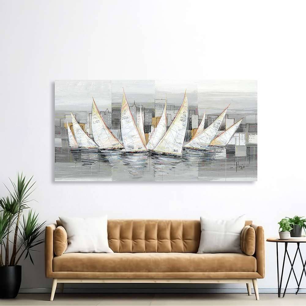 Selected Artworks Italia - Wholesale Canvas Art - Sailing boats painting: Luigi Florio, Regatta0