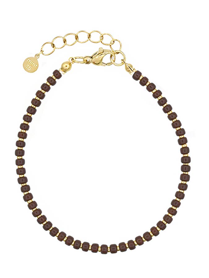 Dotted Bracelet - Chocolate Brown for wholesale by Mint15