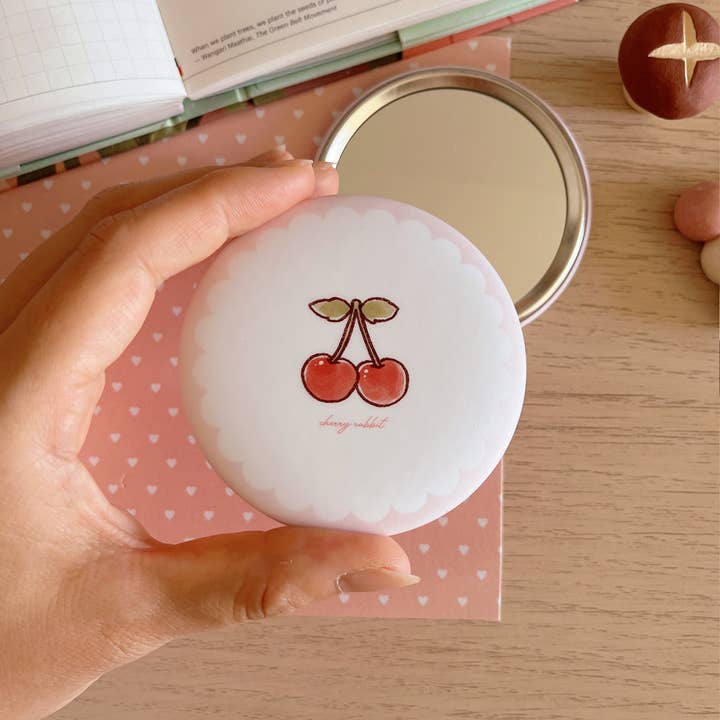 Cherry Rabbit - Wholesale Compact mirror - Pocket Mirror - Cherry2