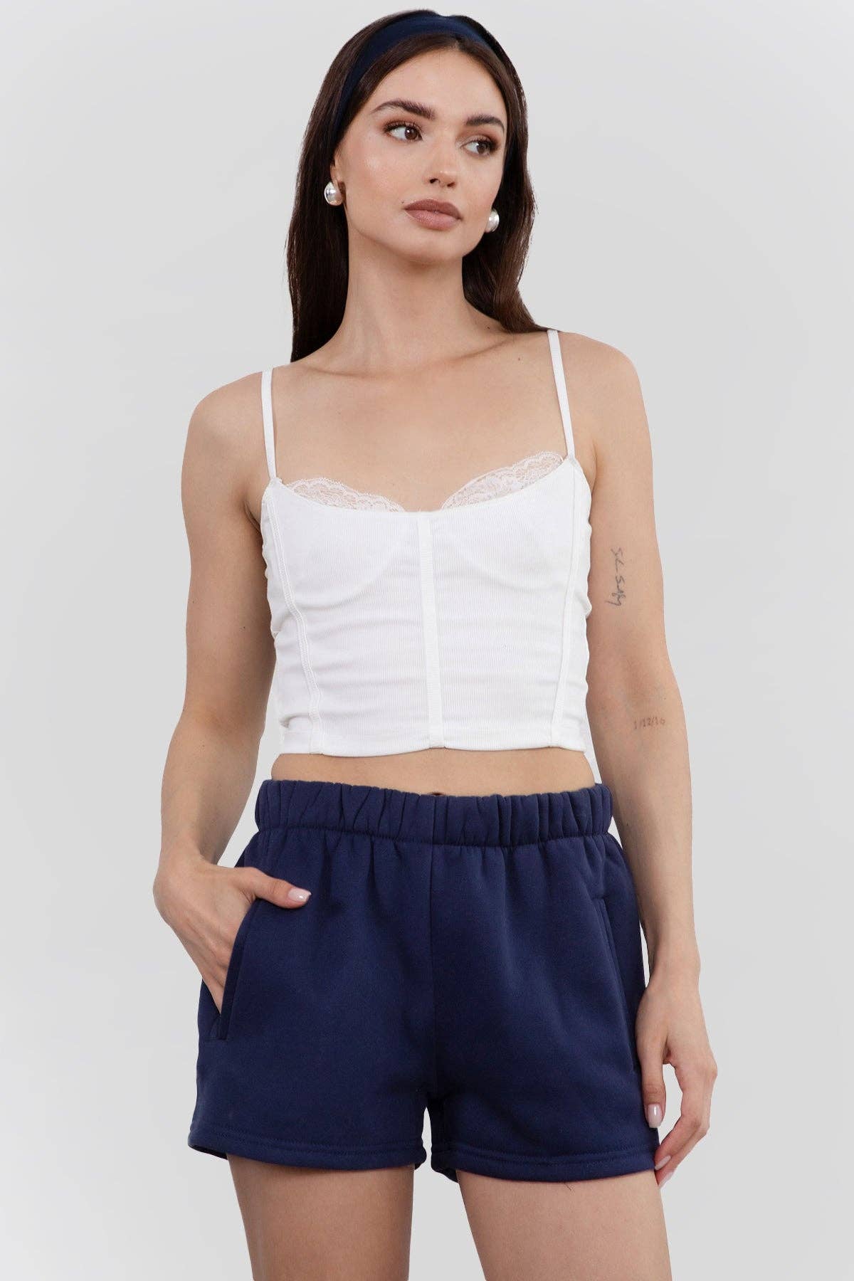 TICTOC - Wholesale Lounge Shorts - Women's - MOMO Plush Fleece Lounge High Waist Fleece Shorts36