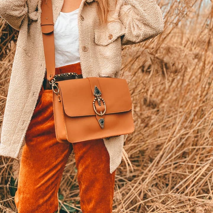 Christina Christi - Wholesale Crossbody Bag - Women's - Brown Leather Purse Women, Boho Crossbody Bag