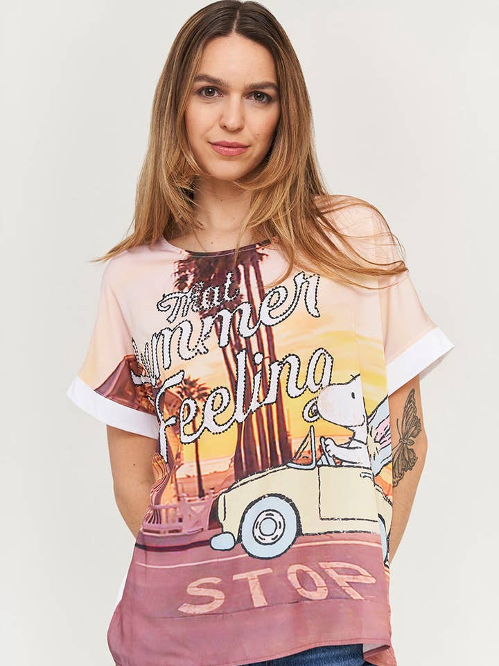T-shirt Tho Summer Feeling Snoopy por atacado de Princess Goes Hollywood