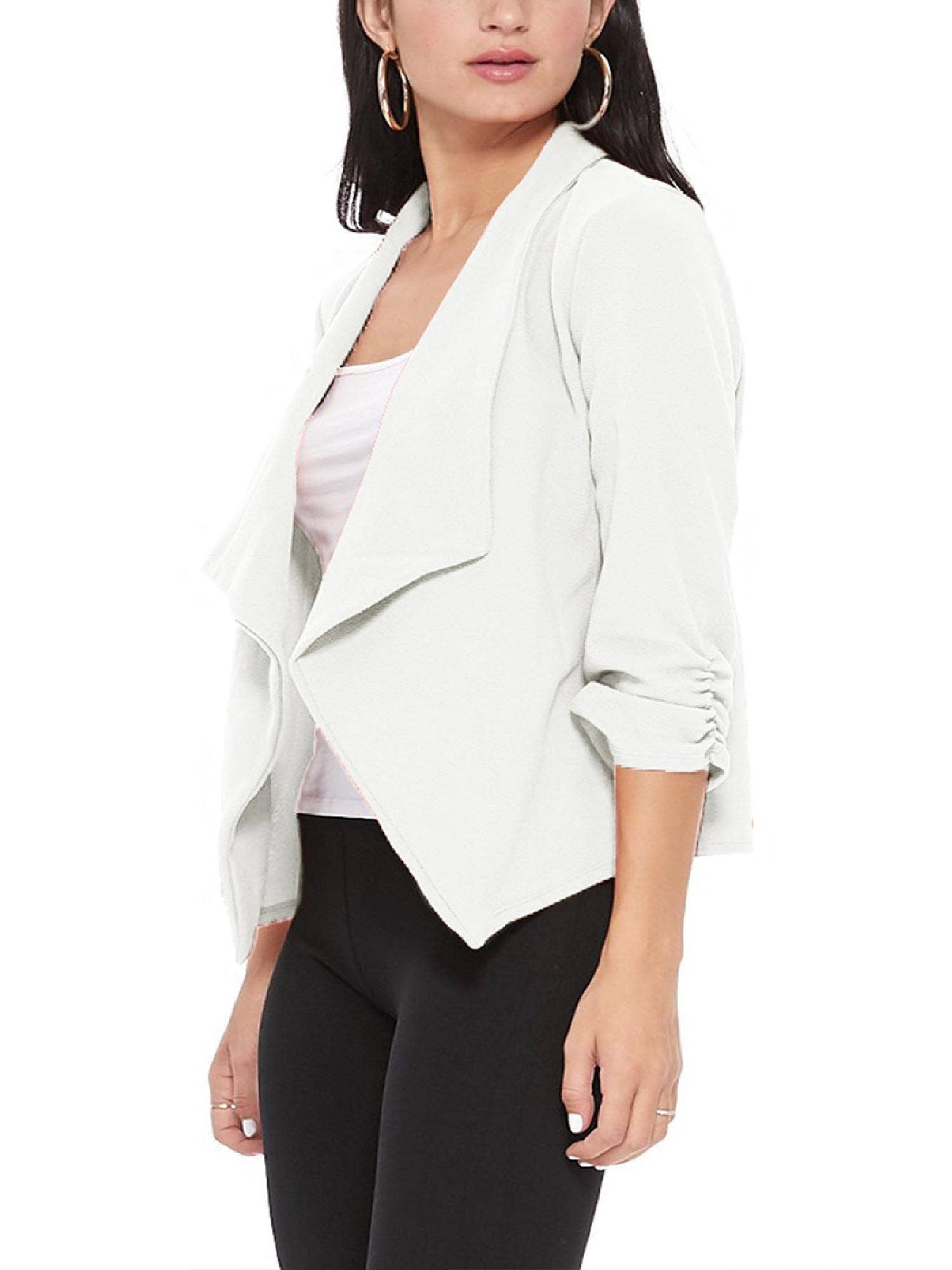 MOA COLLECTION - Wholesale Blazer - Women's - Casual Open Front Draped Solid Blazer Jacket77