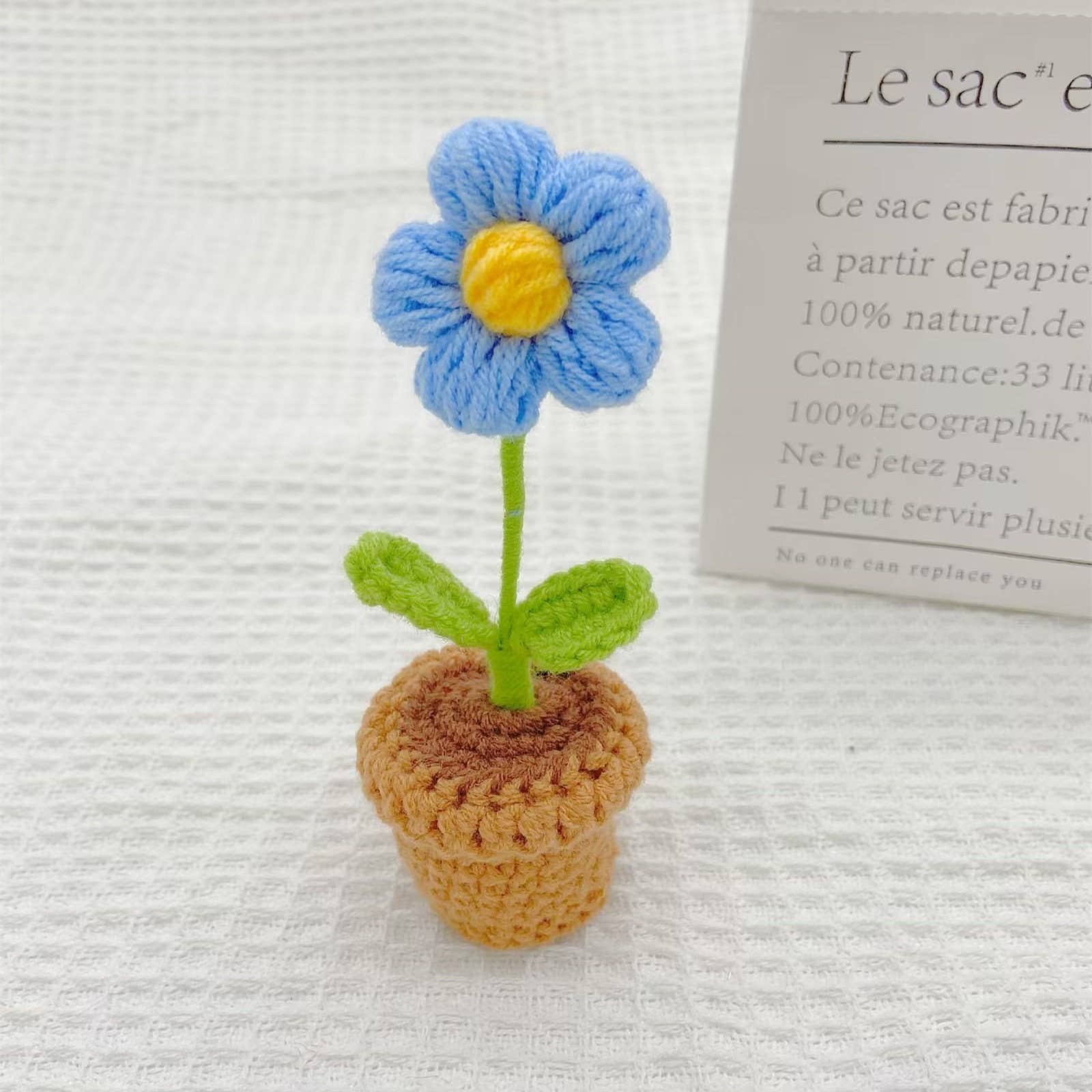 Anh2 LTD - Vente Breloque décorative pour voiture – femme - Pot de fleurs en crochet, décoration de tableau de bord de voiture, cadeau pour elle2