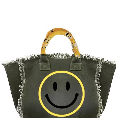 Smile Original Fringe Canvas Bag for wholesale by Hipchik