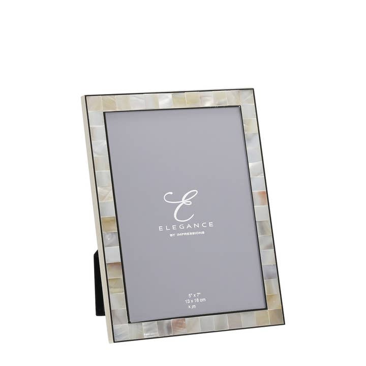Elegance Metal & Mother of Pearl 5" x 7" Frame Gift Boxed for wholesale by WIDDOP and Co. US