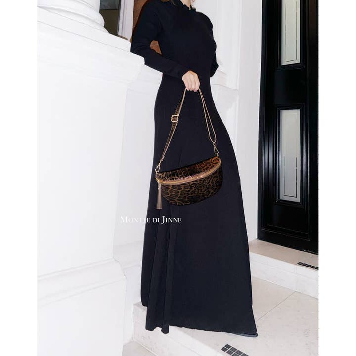 MONTTE DI JINNE – wholesale Crossbody bag – Women's – Italian Leather Leopard Print Crossbody Bum Bag
