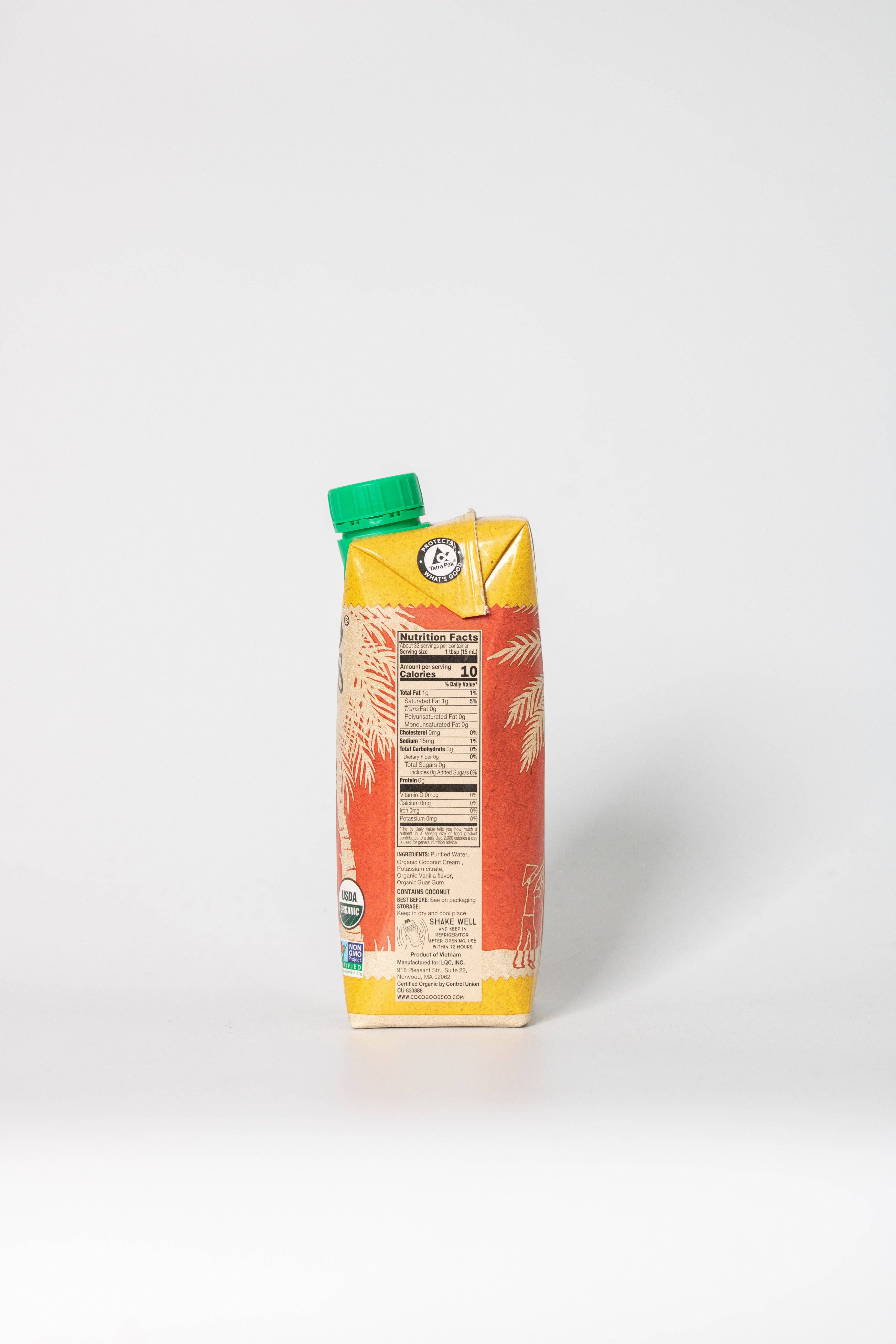 CocoGoods Co - Wholesale Creamer - Organic Coconut Coffee Creamer, Unsweetened French Vanilla, 16.9 fl oz 12pack4