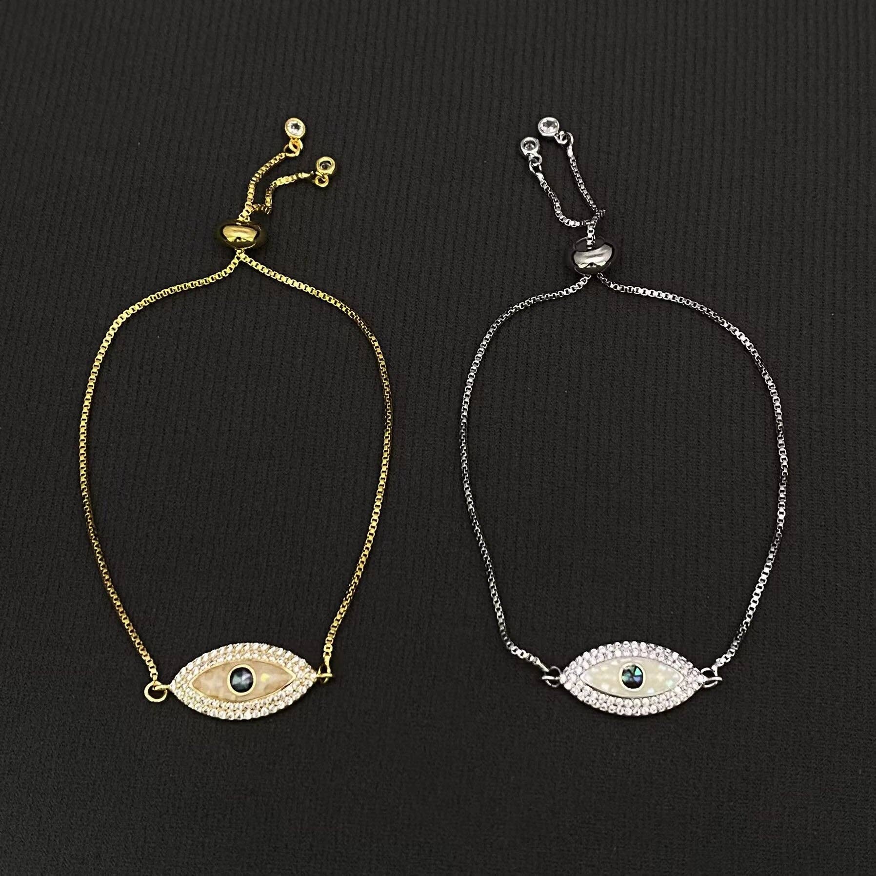 Mio Queena - Wholesale Charm/Dangle Bracelet - Rhinestone Evil Eye Bracelet3