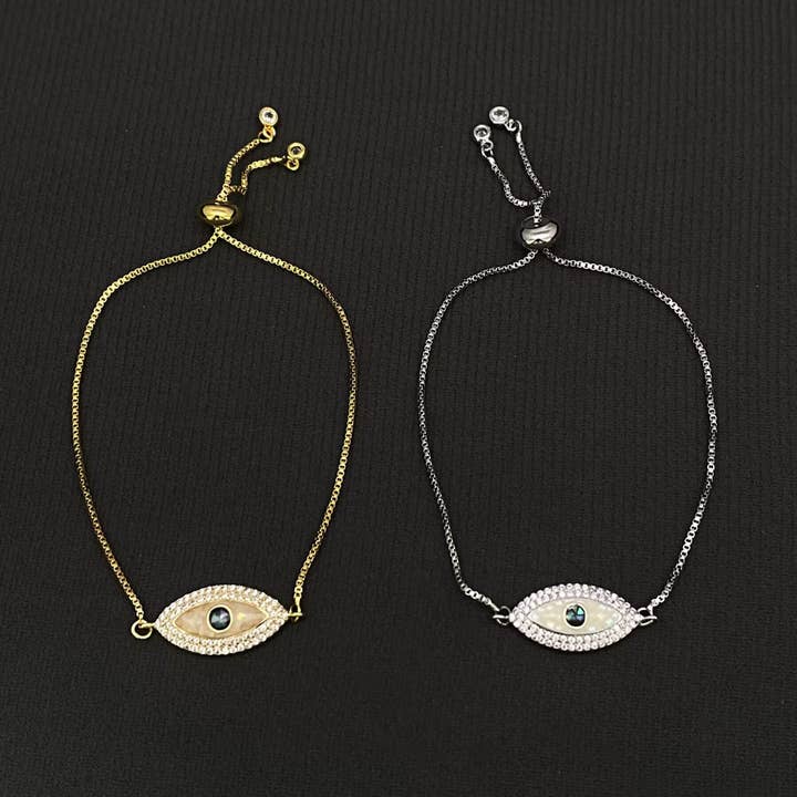 Mio Queena - Wholesale Charm/Dangle Bracelet - Rhinestone Evil Eye Bracelet3