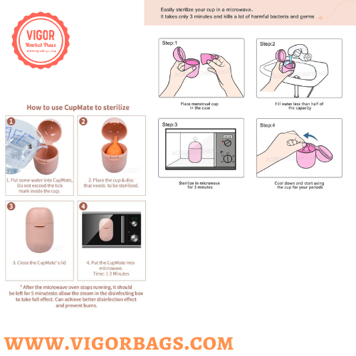 VIGOR - Vente Coupes menstruelles - Lot de plusieurs tasses réutilisables Lady Period et étui de transport personnel9